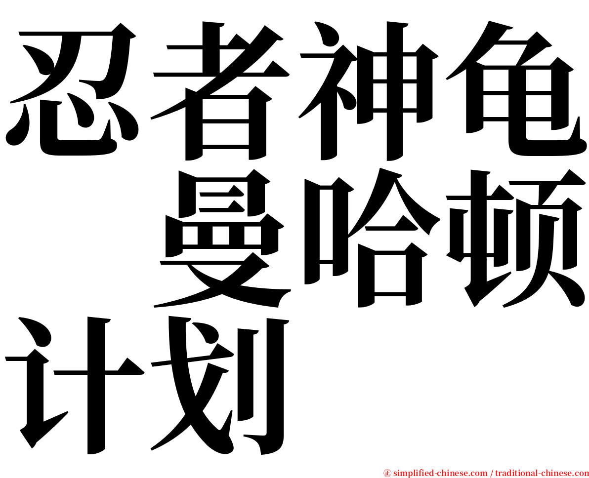 忍者神龟　曼哈顿计划 serif font